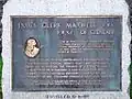 Detail of memorial stone to James Clerk Maxwell in front of Parton Church.