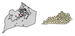Location of Seneca Gardens in Jefferson County, Kentucky
