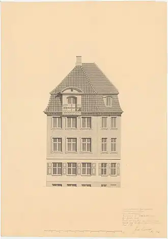 Drawing of the facade.