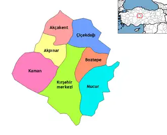 Districts of Kırşehir