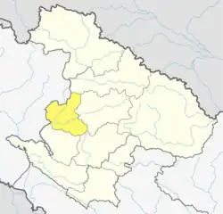 Location of Kalikot District (dark yellow) in Karnali