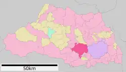 Location of Kawagoe in Saitama Prefecture
