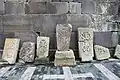 Various khachkars at Makaravank Monastery in Armenia