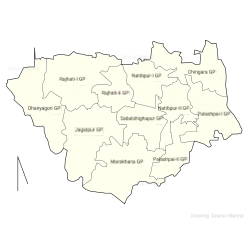 Khanakul-II CD block Map showing GP areas