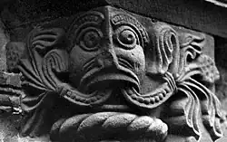 The "green man" on the capital of the columns to the east side of the south door