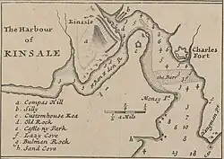 Kinsale Harbour in 1714, before the Royal Navy moved their operations to Cork