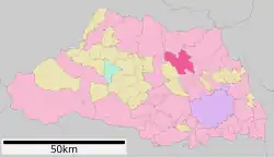 Location of Kōnosu in Saitama Prefecture