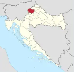 Krapina-Zagorje County within Croatia