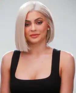 Influencer Kylie Jenner in 2017, whose makeup and fashion choices impacted trends through Instagram and Snapchat.
