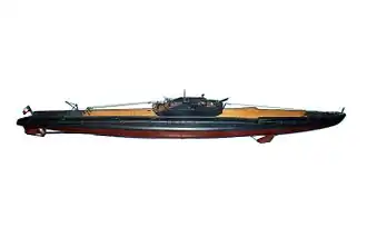 Model of the French submarine Africaine, sister-ship of Créole (Q193)