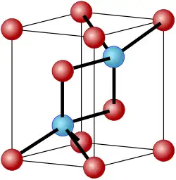 Unit cell, ball and stick model of actinium(III) oxide