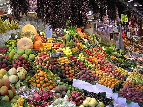 Fruits and vegetables for sale