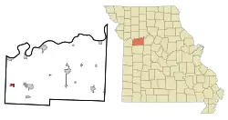 Location of Bates City, Missouri
