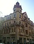 Residence on Krasnovodskaya street.[1] Lev Landau lived in this house till 1924.