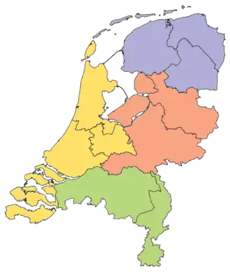 West Netherlands in yellow