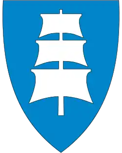 Coat of arms of the old Larvik Municipality (1989-2017)