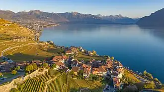 Lake Geneva with the Lavaux vineyards
