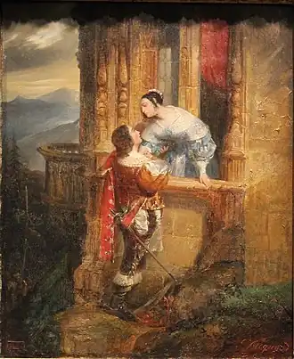 Cinq-Mars' Farewell to Marie d'Entraigues by Claudius Jacquand