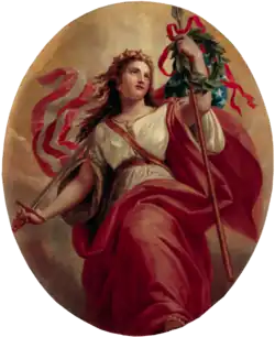 Brumidi's Liberty was mounted in the ceiling of the White House entrance hall