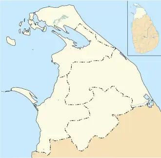 Map showing the location of Madhu Road National Park