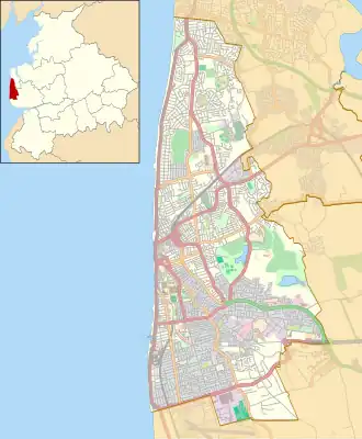 The Frankenstein Project (sculpture) is located in Blackpool