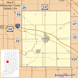 Crawfordsville is located in Montgomery County, Indiana