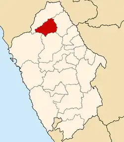 Location of Corongo in the Ancash Region