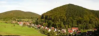 The Hirtenberg (right) and the Großer Mittelberg (left) in a panorama at Lonau