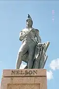 Lord Nelson's statue in Barbados, West Indies, November 2000 (close-up).