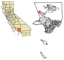 Location of Hasley Canyon in Los Angeles County, California.