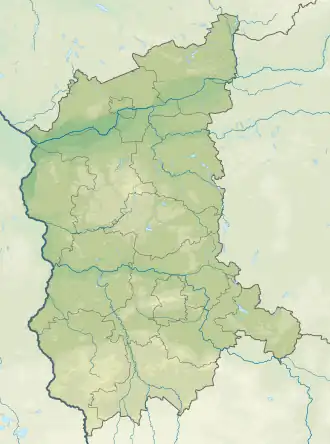 Map showing the location of Krzesin Landscape Park