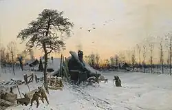 Winter Landscape in Evening Light (by 1896)