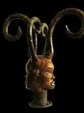 Long-corned statue, Coleção Museu Afro Brasil (São Paulo)