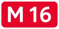 Highway M16 shield}}