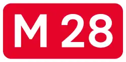 Highway M28 shield}}