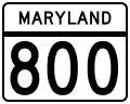 Maryland Route 800 marker