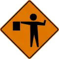 CW20-7 Flagger ahead (symbol sign)