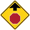 W3-1 Stop sign ahead