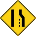 W4-2R Lane ends (right)