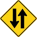 W6-3 Two-way traffic