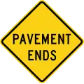 W8-3 Pavement ends