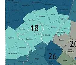 Map of Maine's 18th State Senate district