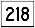 State Route 218 marker
