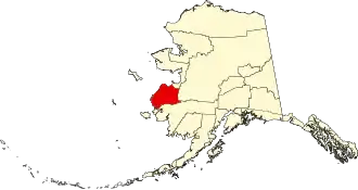 State map highlighting Kusilvak Census Area