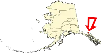 State map highlighting Skagway