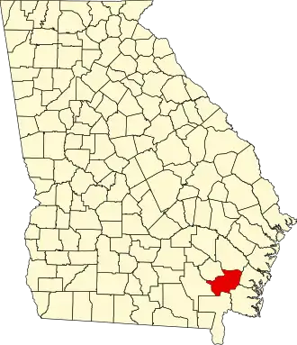 Map of Georgia highlighting Brantley County