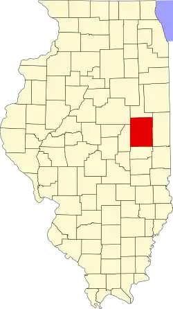 State map highlighting Champaign County
