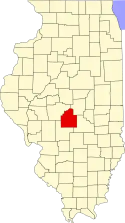 Christian County's location in Illinois