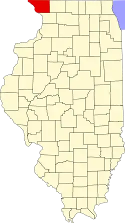 State map highlighting Jo Daviess County