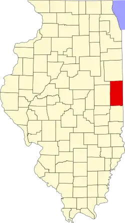 State map highlighting Vermilion County